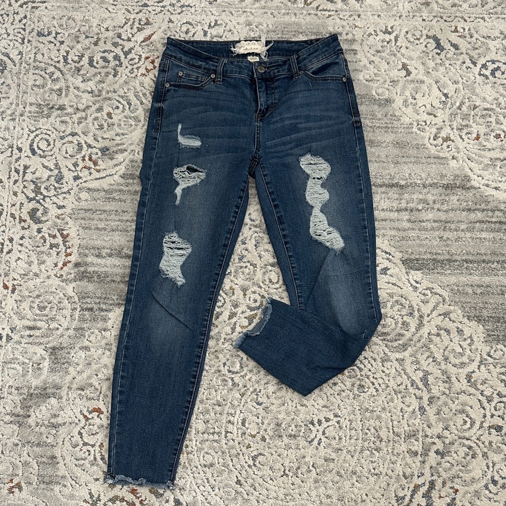 Altar'd State Dark Blue Distressed Skinny Jeans